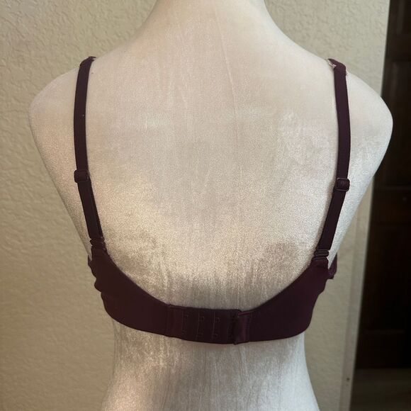 Victorias Secret Body By Victoria Push-Up‎ Pigeonnant Bra 34D Wine Maroon - Picture 7 of 11